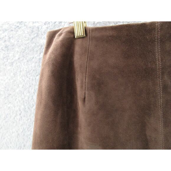 LL Bean 100% Cow Split Leather Women's Size 6 Regular 0QV70 Suede Skirt - Picture 2 of 10